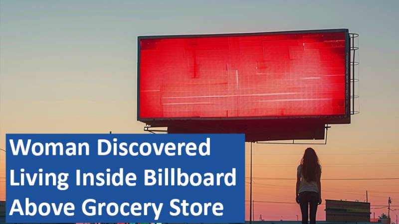 Woman Discovered Living Inside Billboard Above Grocery Store
