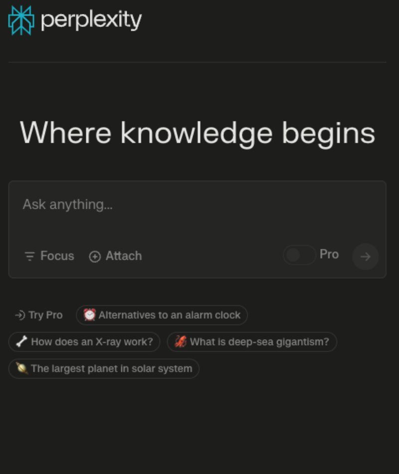 The Rise of Perplexity - Screenshot of Perplexity’s web interface